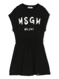 MSGM Kids logo-print sleeveless dress - Black