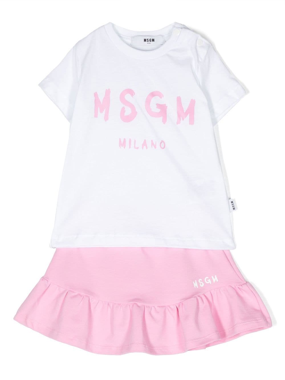 Msgm Multicolor Set For Baby Girl With Logo In White
