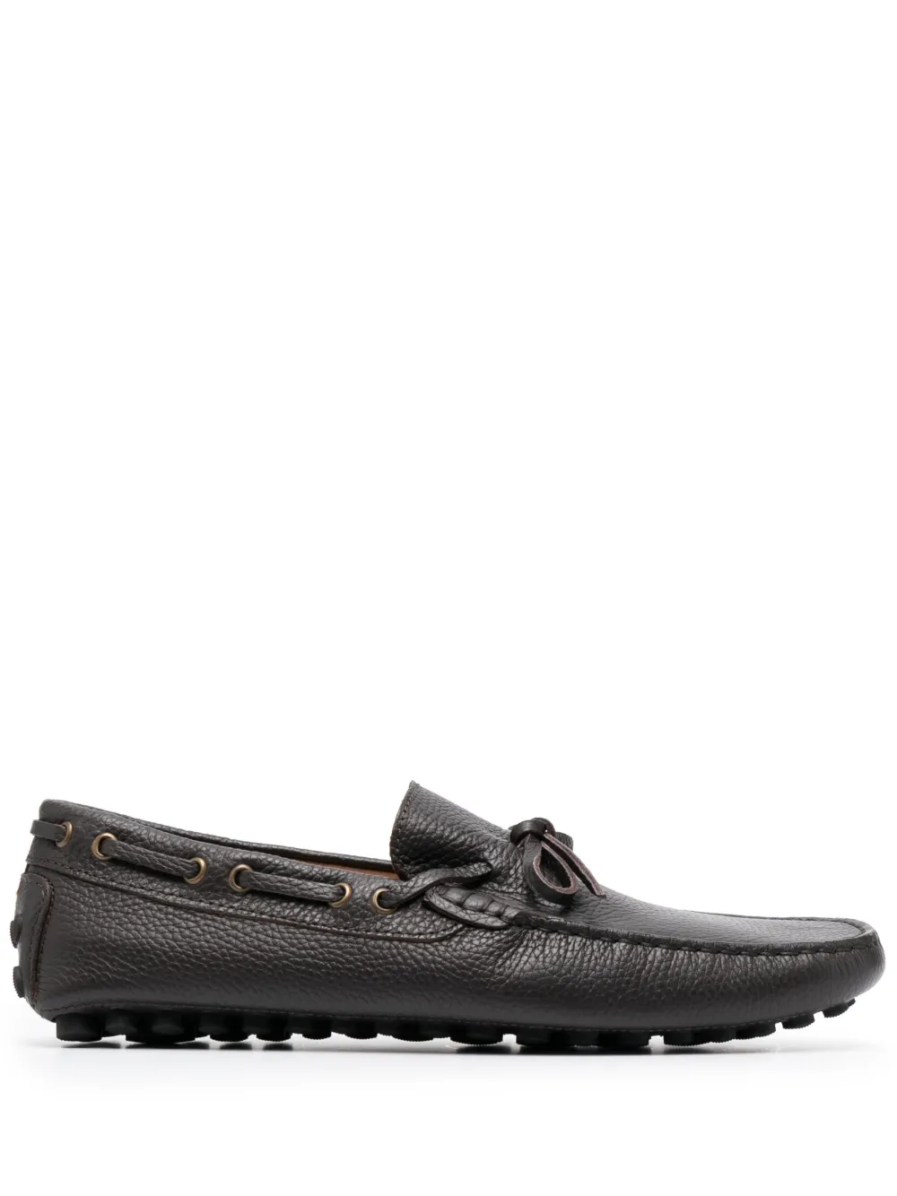 Doucal's Lace-up Leather Loafers In Black
