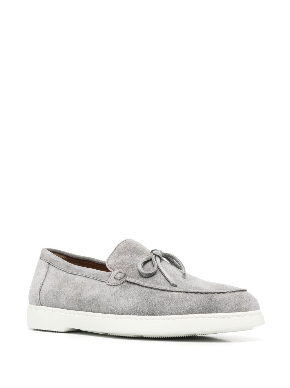 Shop Doucal's Lace-up Suede Loafers In Grey