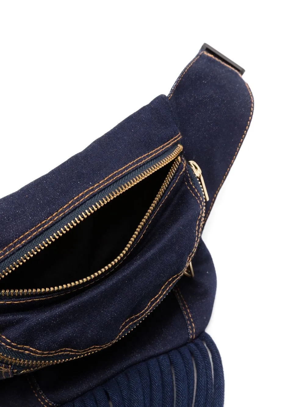 Shop Amapô Fringe-detail Cotton Belt Bag In Blue