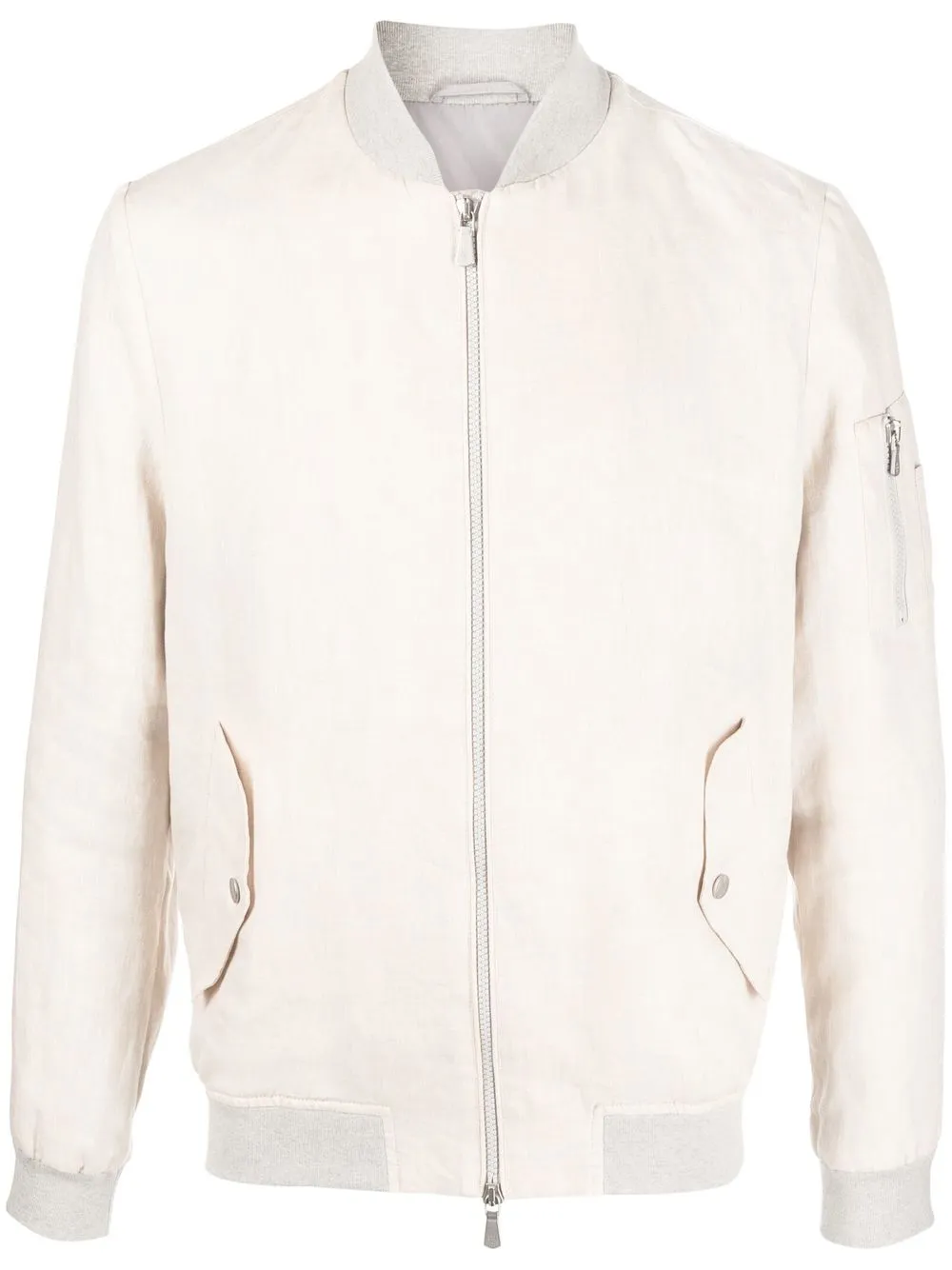 

Eleventy linen bomber jacket - Neutrals