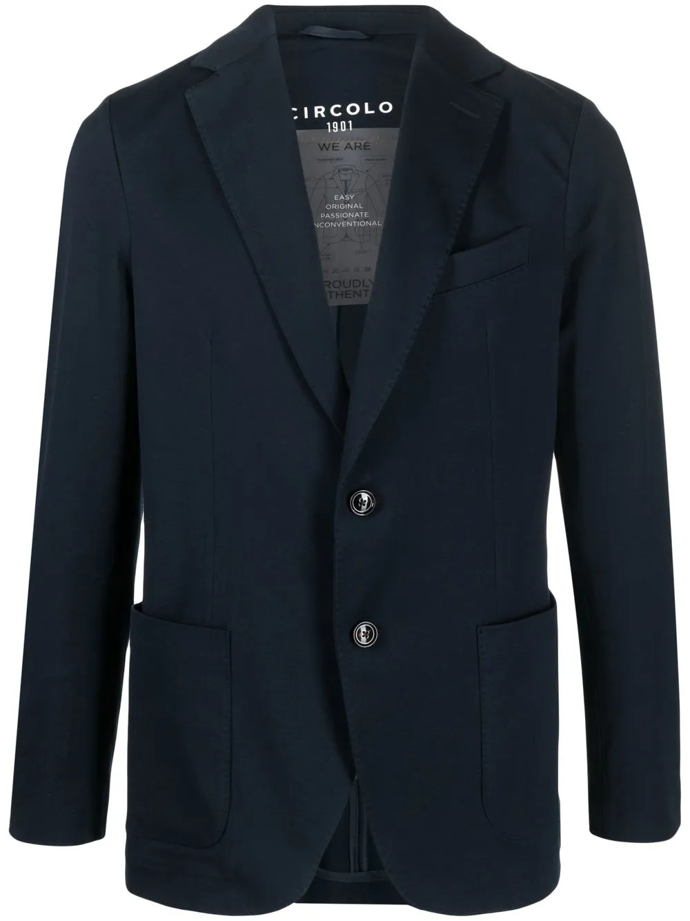 

Circolo 1901 single-breasted cotton blazer - Blue