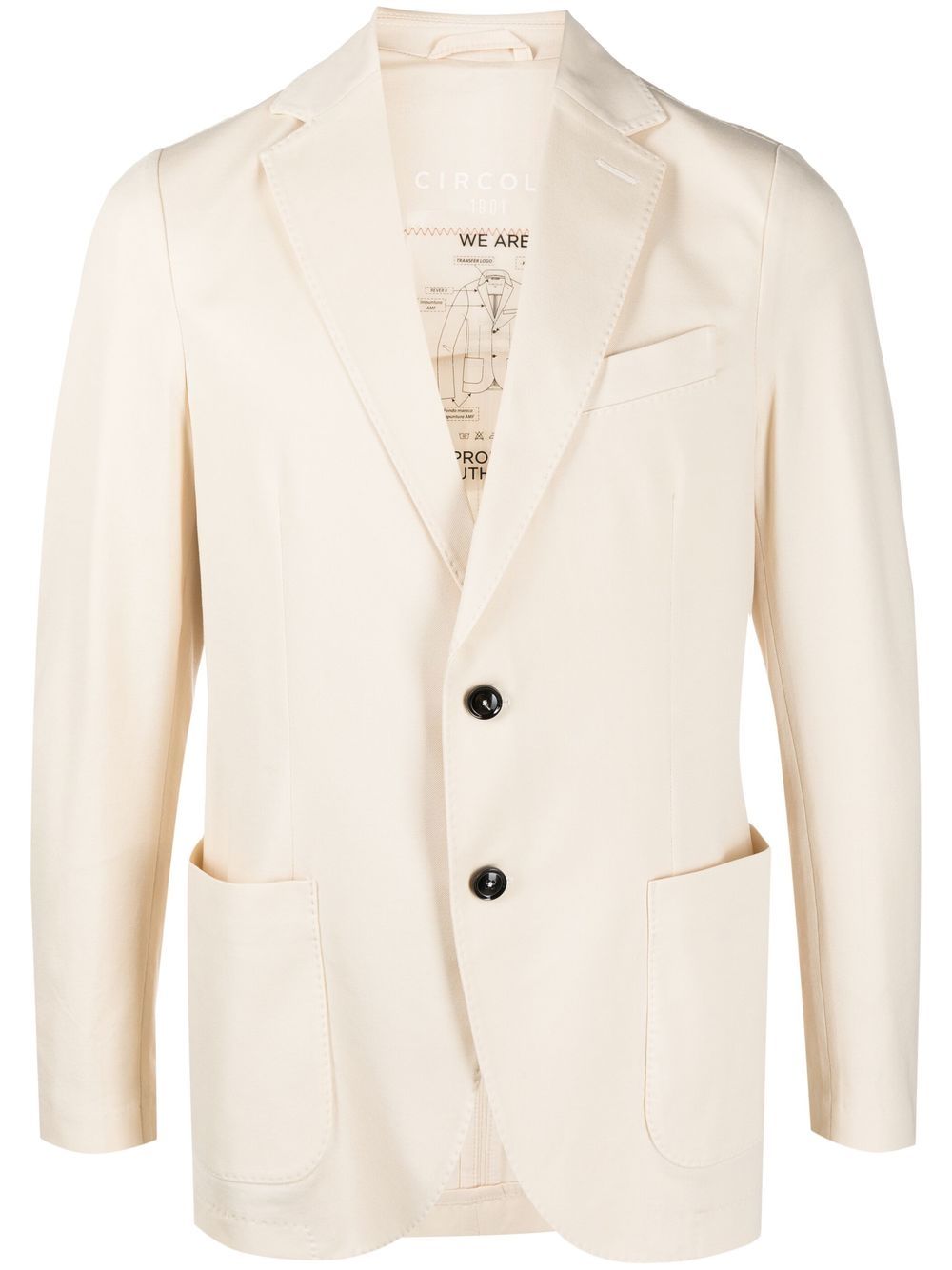 

Circolo 1901 single-breasted cotton blazer - Neutrals