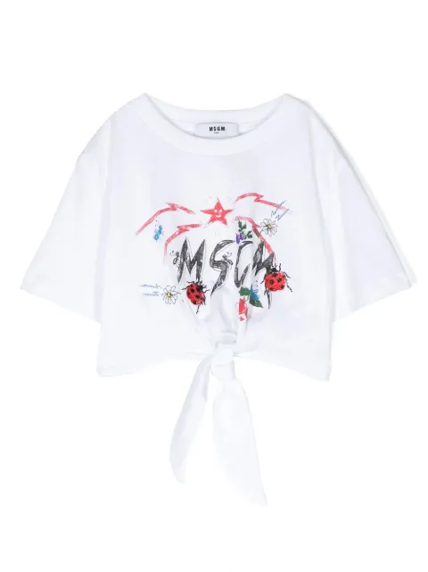 MSGM Kids graphic logo-print T-shirt