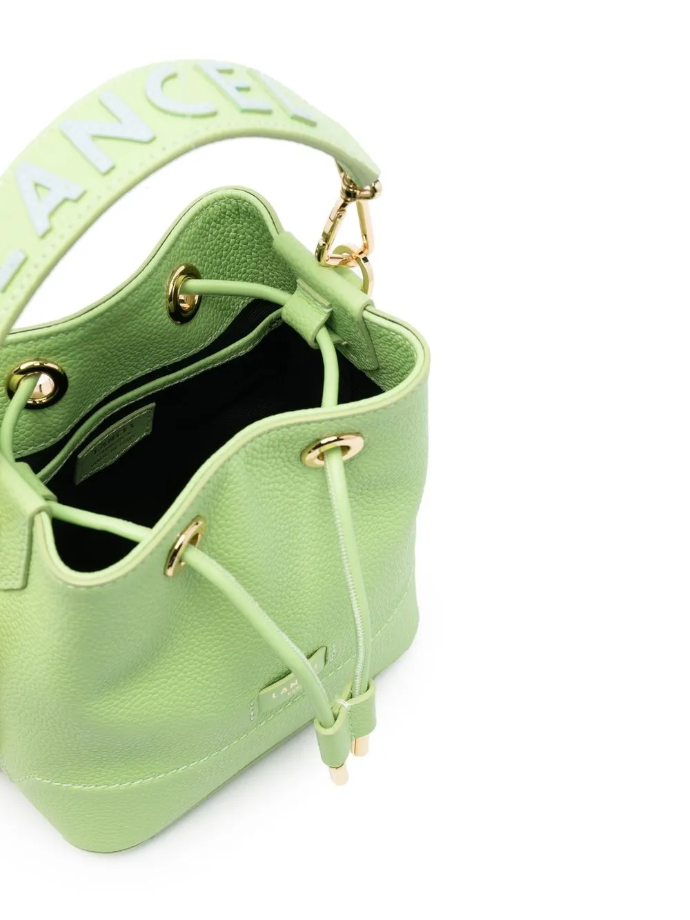 Lancel Leather Bucket Bag In Green