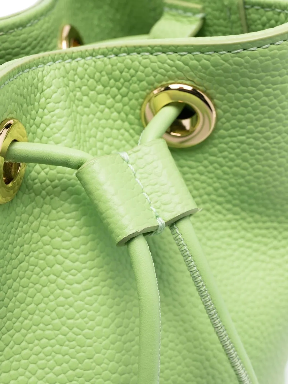 Lancel Leather Bucket Bag In Green