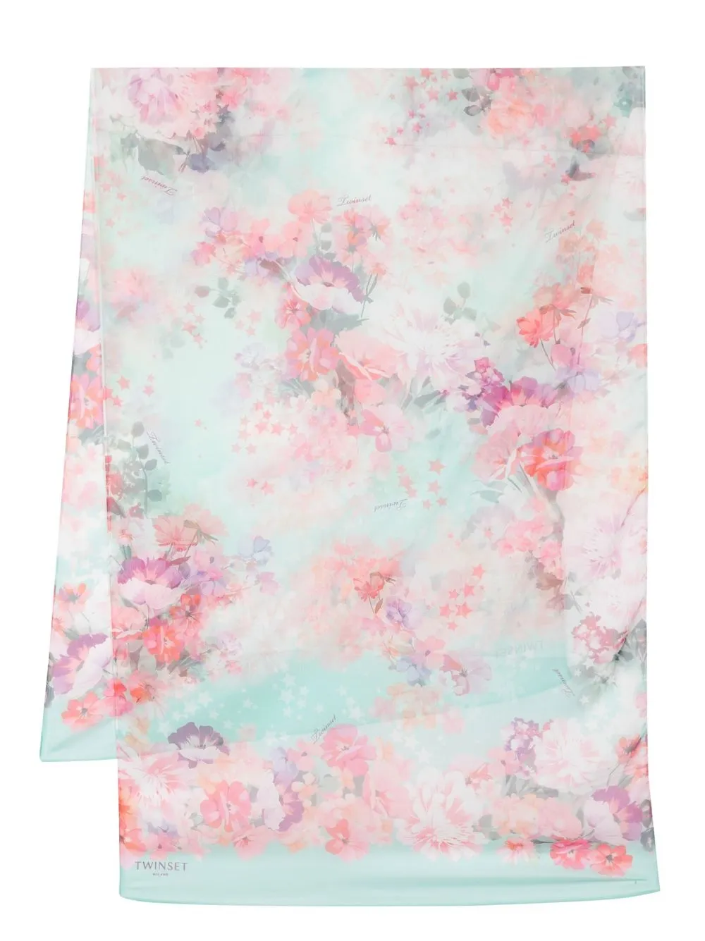 

TWINSET mascada ligera con motivo floral - Rosado