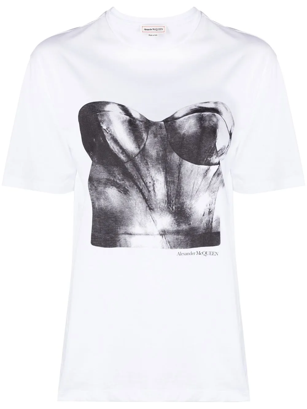 

Alexander McQueen corset-print cotton T-shirt - White