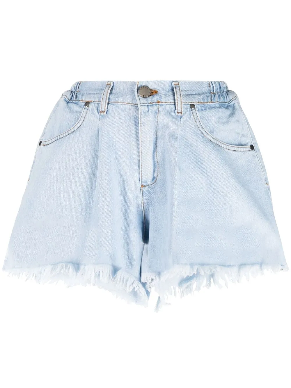 

Federica Tosi frayed-detailing jeans mini shorts - Blue
