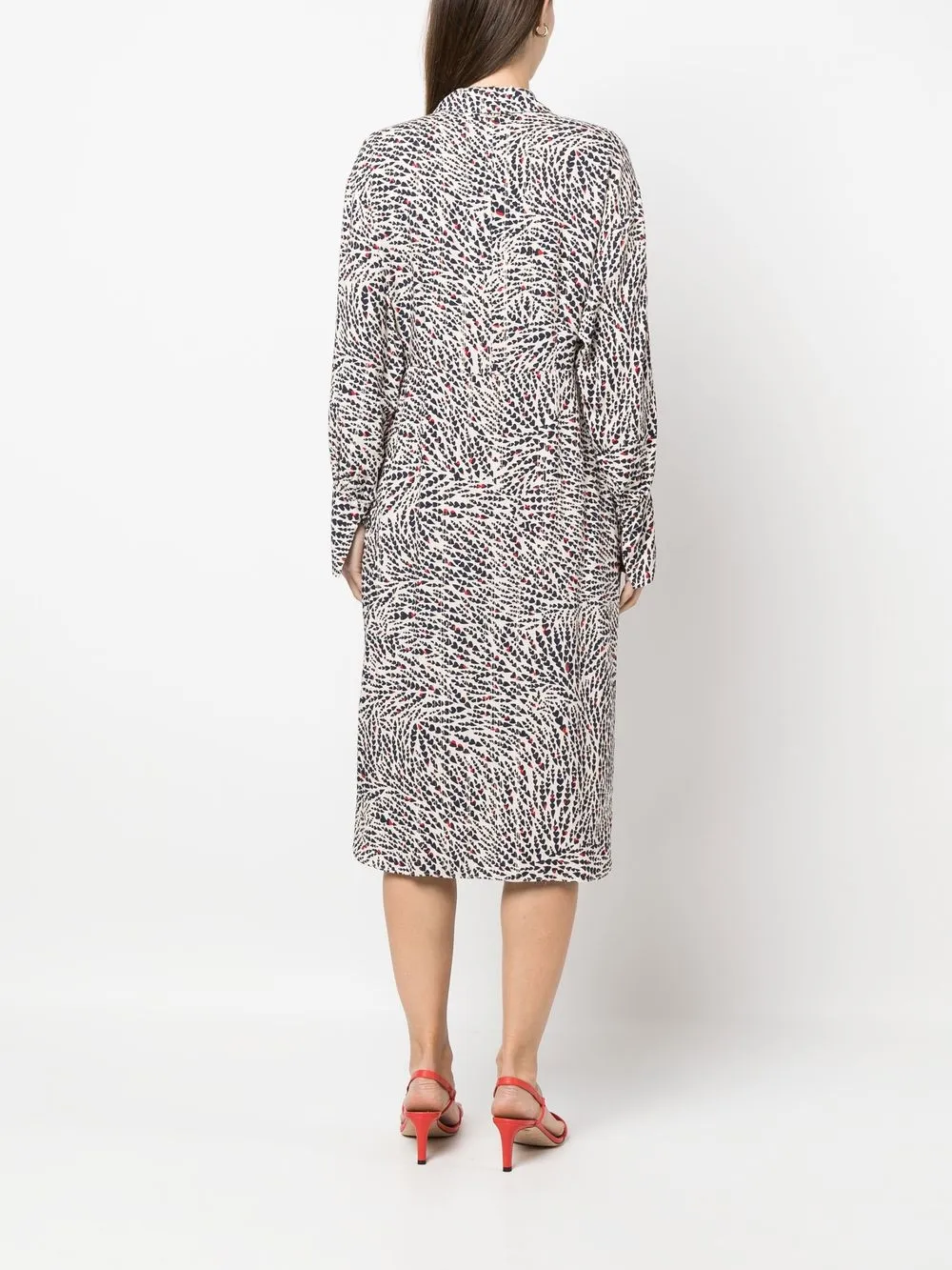 Twinset Heart-print Shirt Dress In 中性色