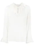 JANE Nymph ruffled-collar blouse - White