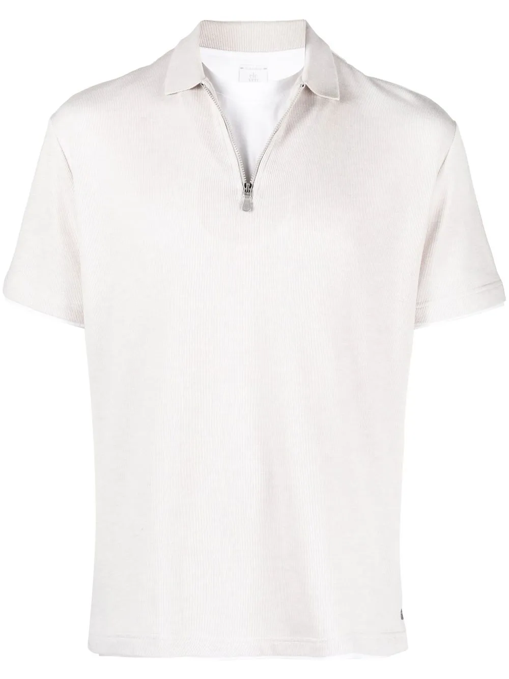 

Eleventy zip-up cotton polo shirt - Neutrals