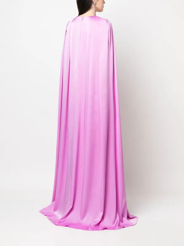 alex perry pink cape dress Alex Perry V-neck Cape Gown | Purple
