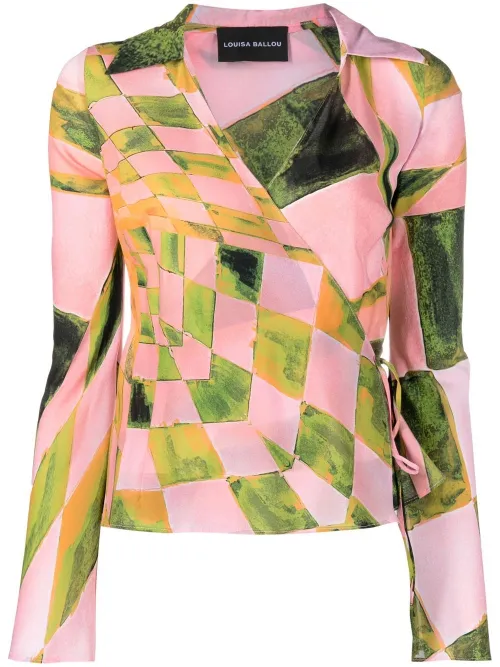 Blouse à imprimé graphique - Louisa Ballou - Modalova