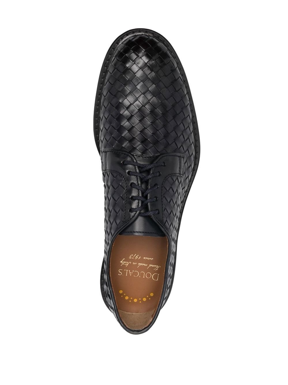 Shop Doucal's Woven Lace-up Leather Derby Shoes In Blue
