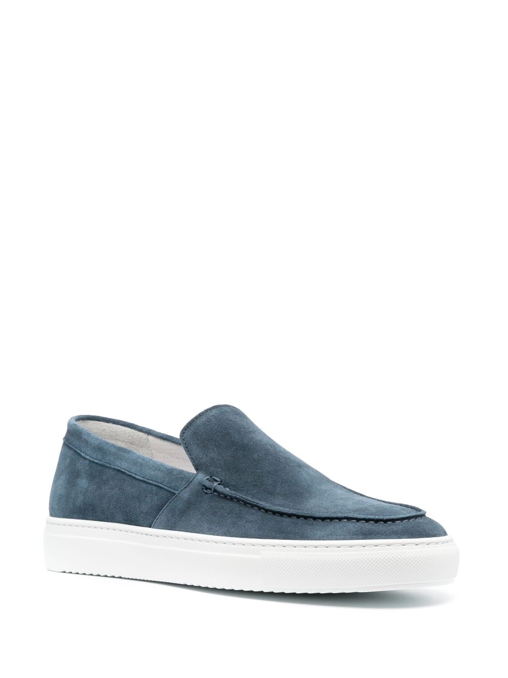 Shop Doucal's Suede Slip-on Loafers In Blau