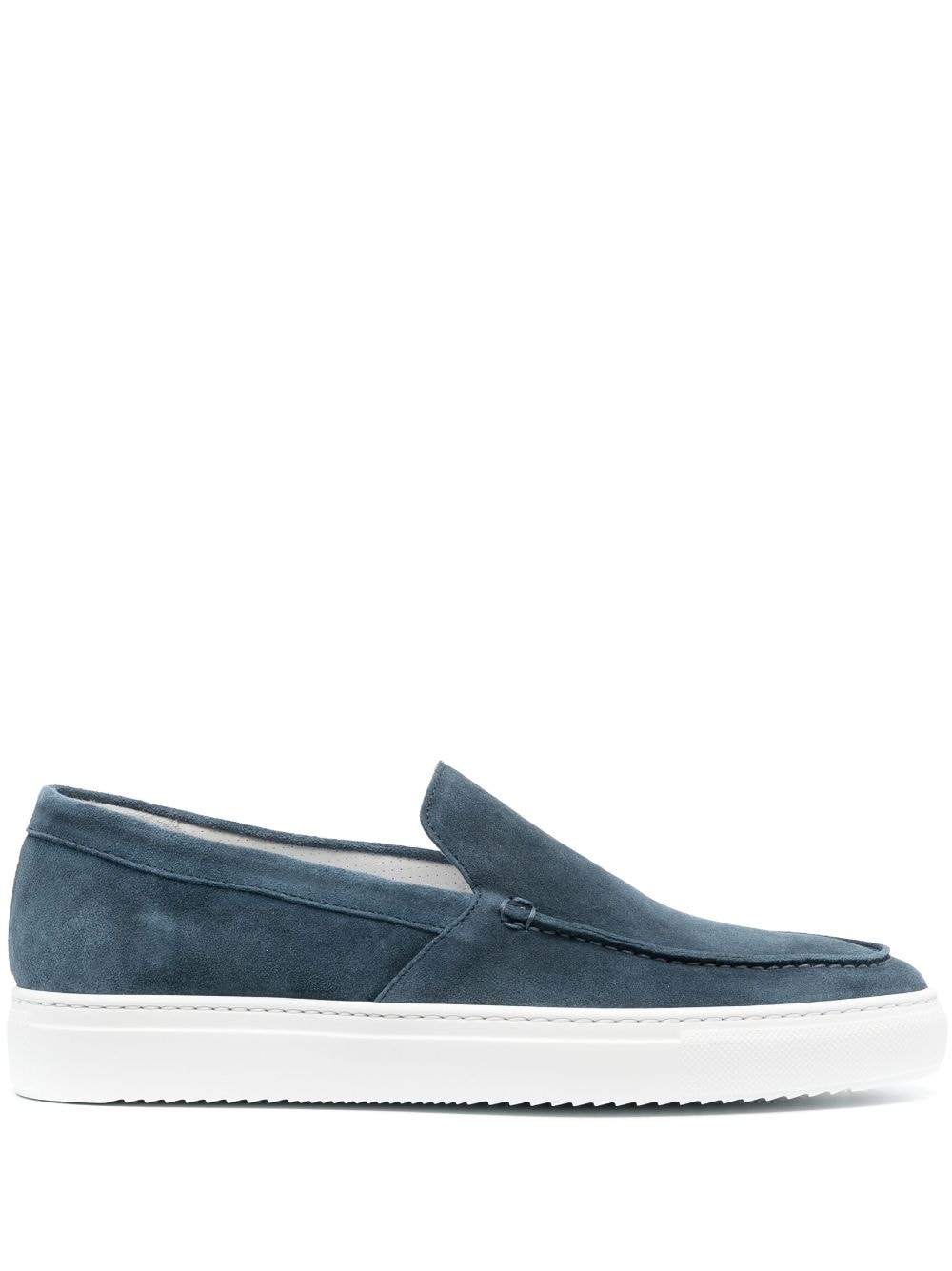 Shop Doucal's Suede Slip-on Loafers In Blau