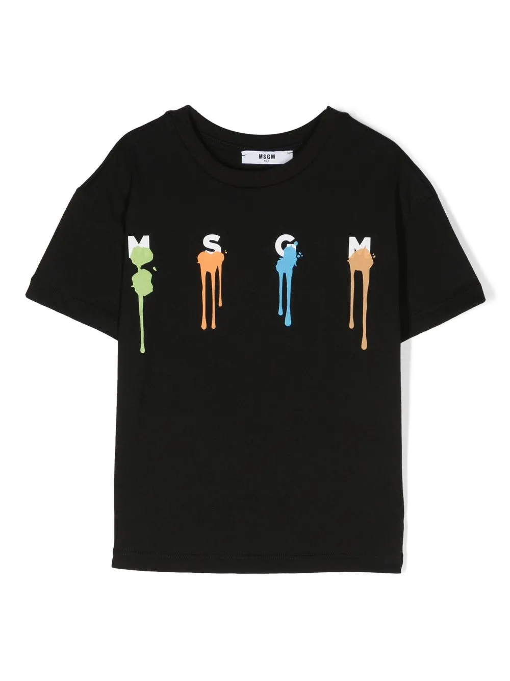 

MSGM Kids playera con logo estampado - Negro