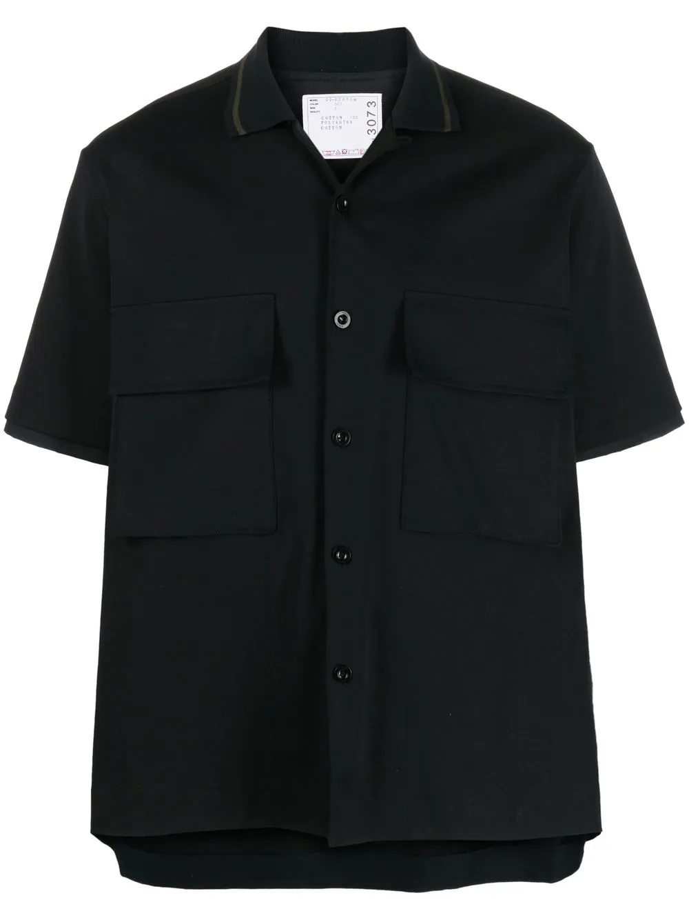 

sacai layered-detail short-sleeved shirt - Black