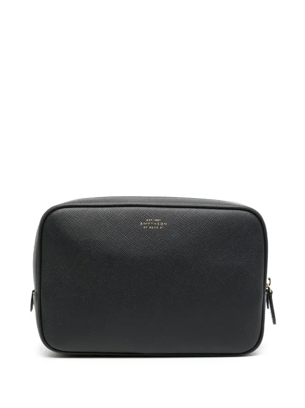 Smythson Logo-print Tech Organiser Pouch in Black