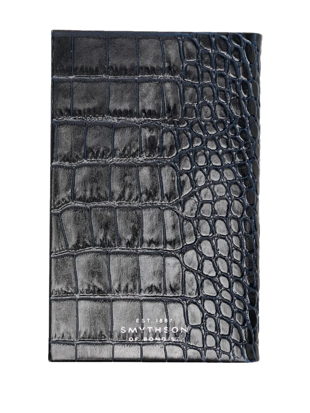 Smythson Embossed Leather Notebook In Black