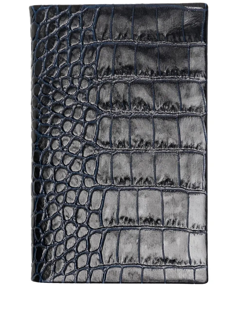 Smythson Embossed Leather Notebook In Black