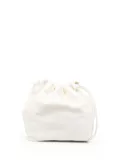 Jil Sander crocodile-embossed drawstring shoulder bag - White