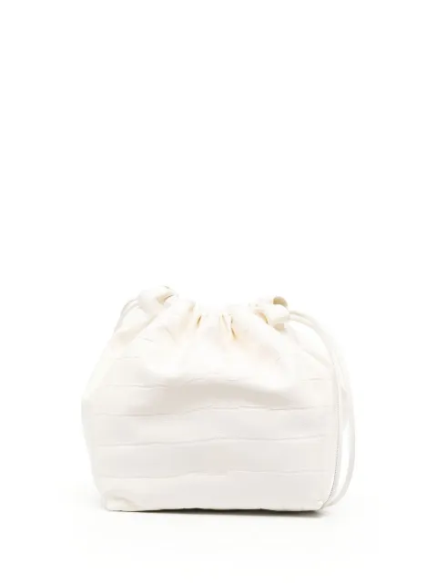 Jil Sander crocodile-embossed drawstring shoulder bag