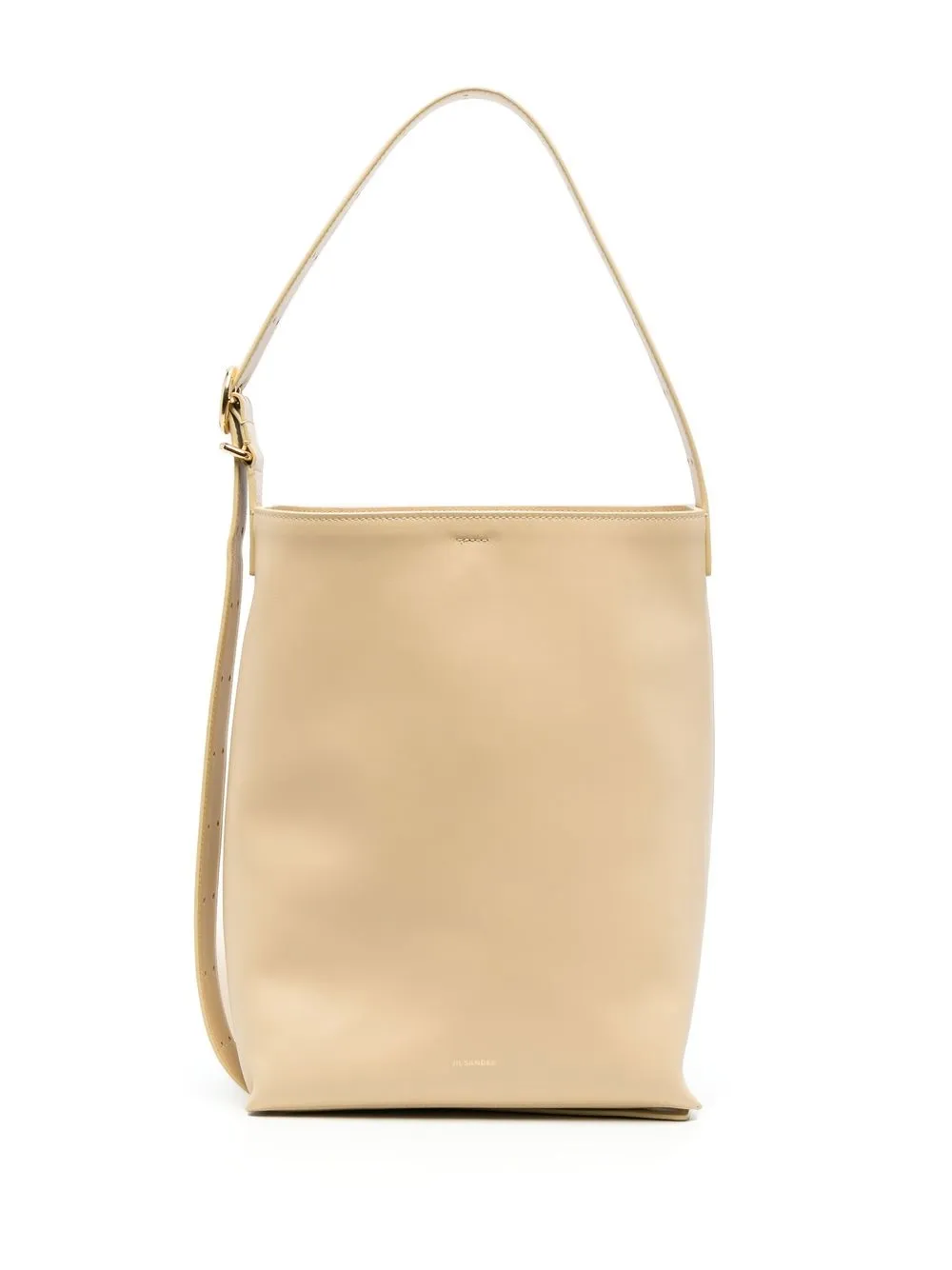 Jil Sander Cannolo Leather Tote Bag In Hazel