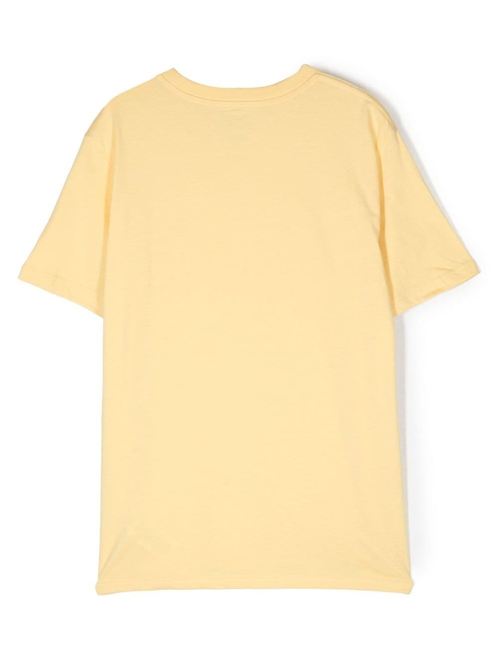 Shop Ralph Lauren Logo-embroidered Cotton T-shirt In Gelb