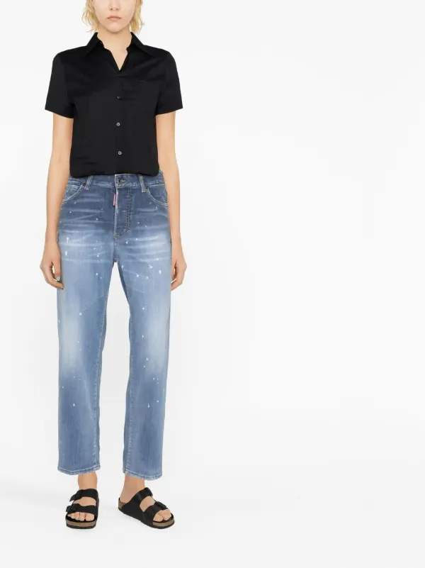 DSQUARED2 ディースクエアード ダメージ ジーンズ | ブルー | FARFETCH JP