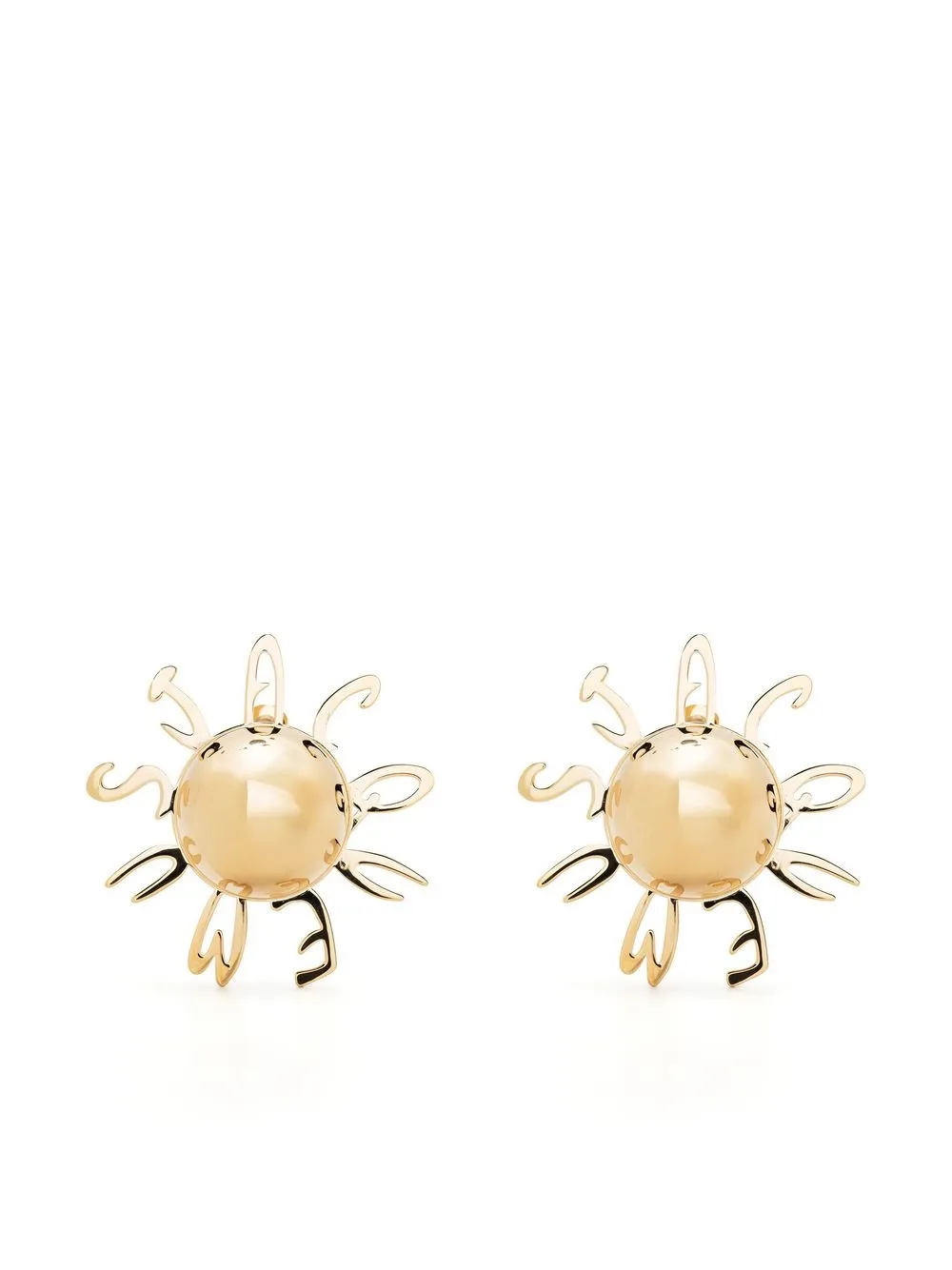 Jacquemus Les Boucles Paiva Sun Earrings In Gold
