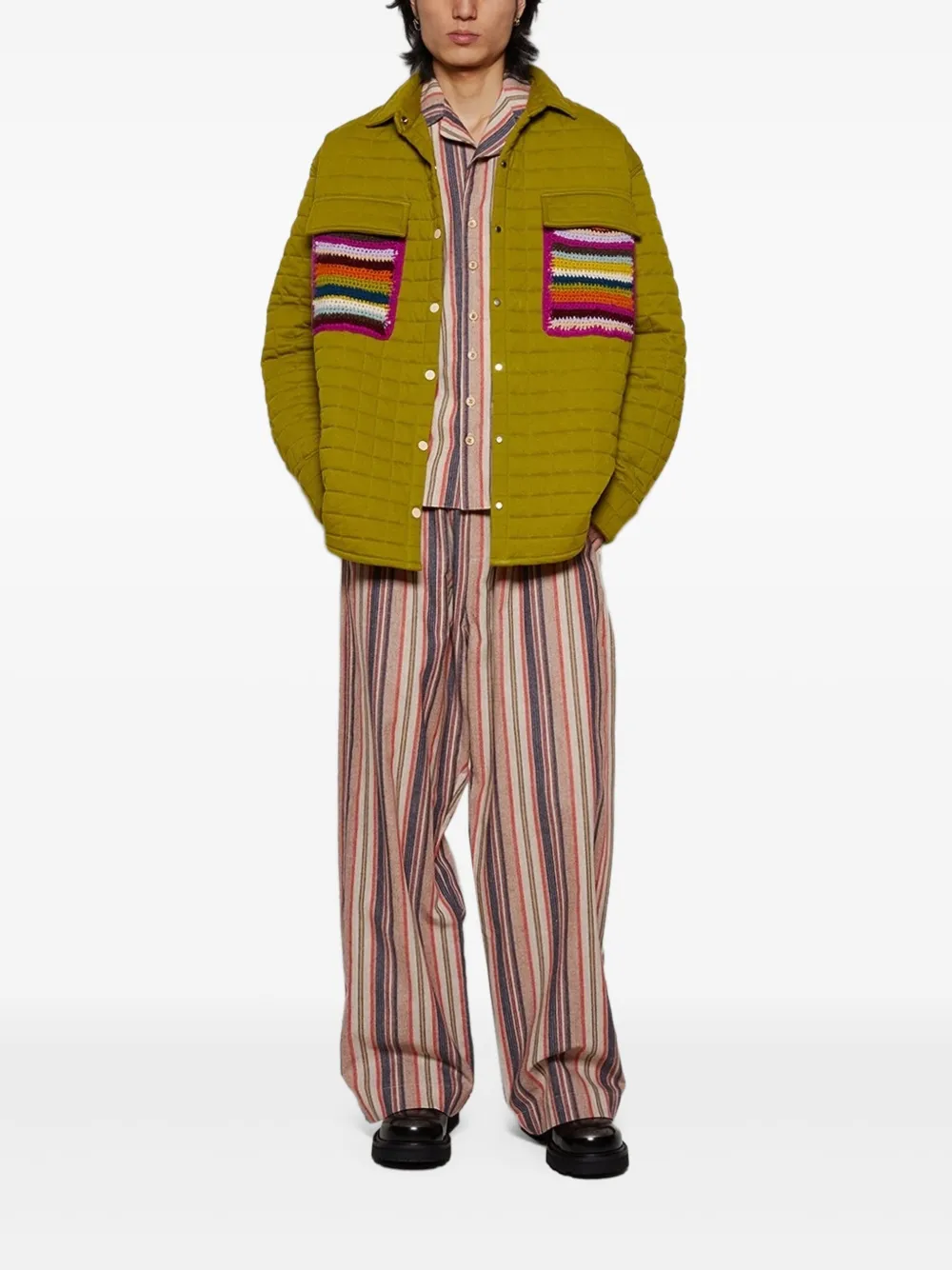 The Elder Statesman Gewatteerd shirtjack Groen