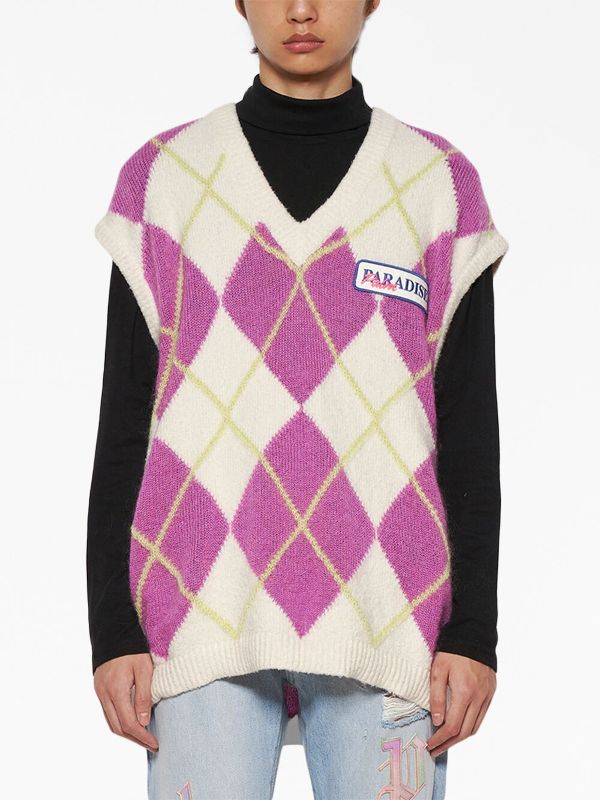 Pink argyle hot sale sweater vest