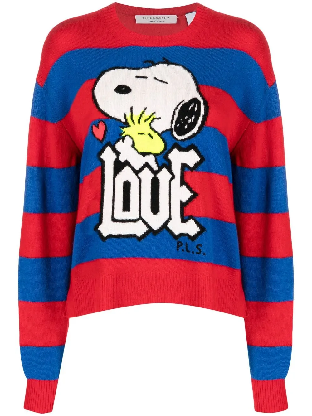 Shop Philosophy Di Lorenzo Serafini Striped Wool Jumper In 蓝色