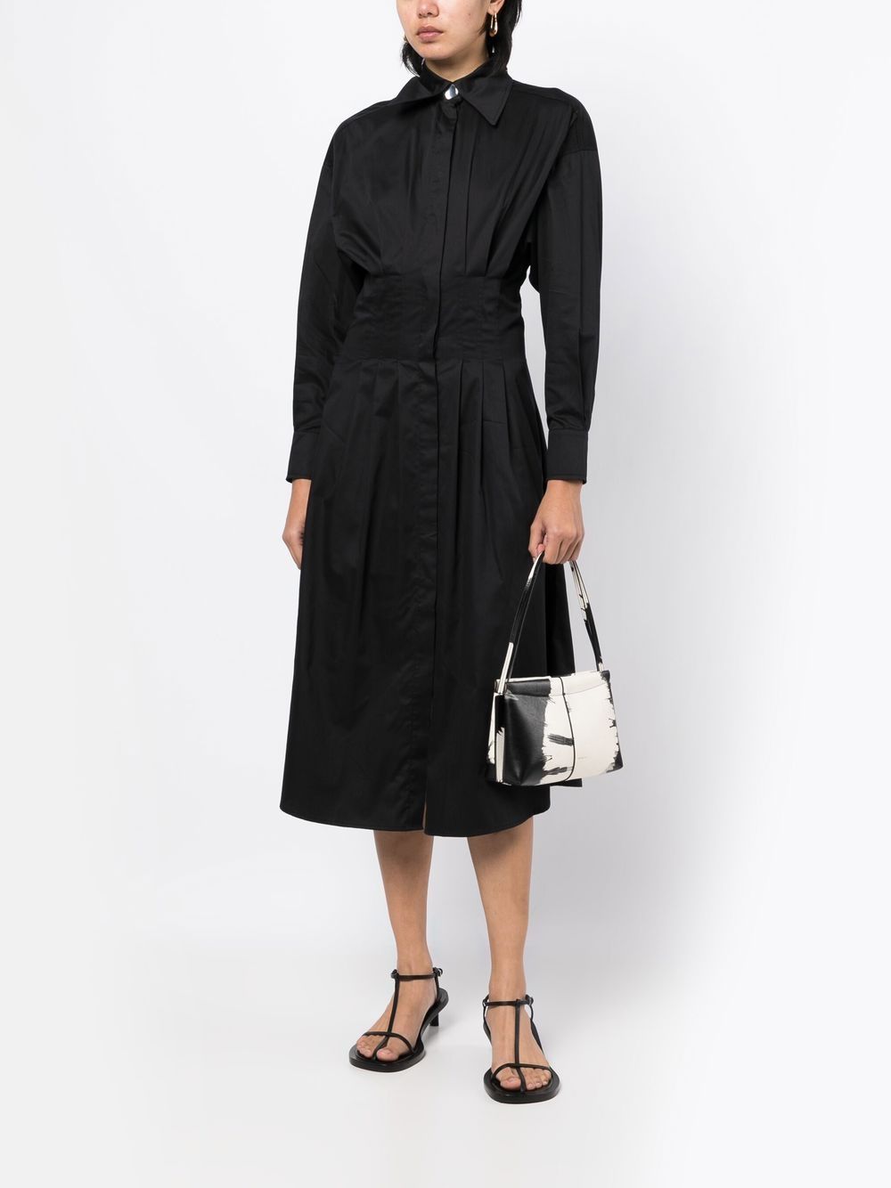 Róhe pleat-detail long-sleeve Dress - Farfetch