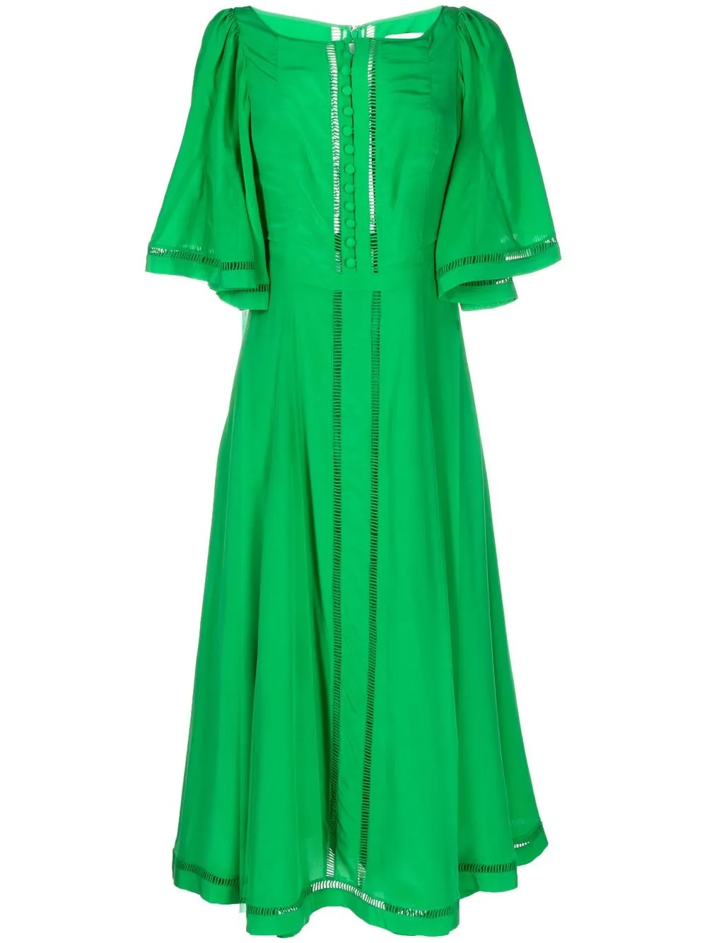 

Joslin flounce-sleeve midi dress - Green