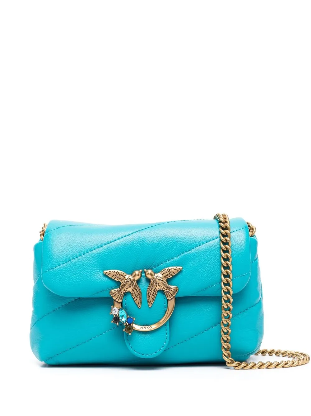 

PINKO Love Birds leather crossbody bag - Blue