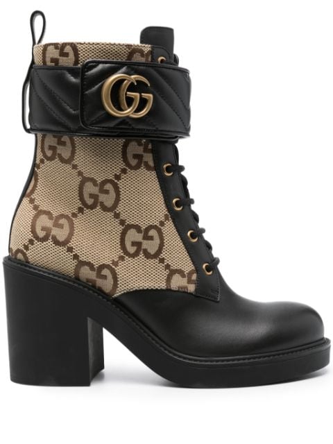 Gucci GG-monogram panelled ankle boots
