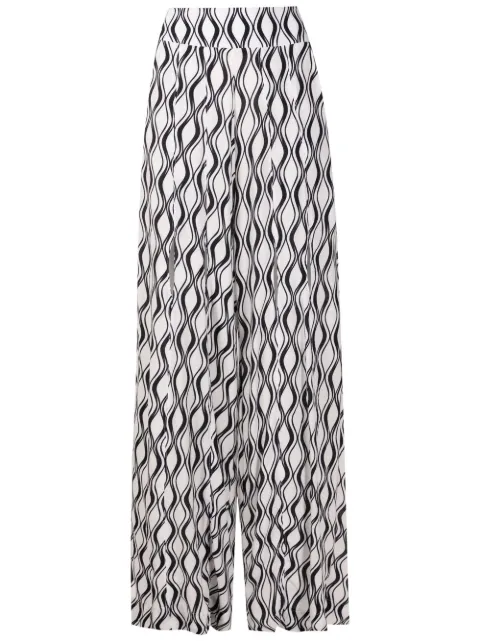 Amir Slama pantalones palazzo con estampado de ondas