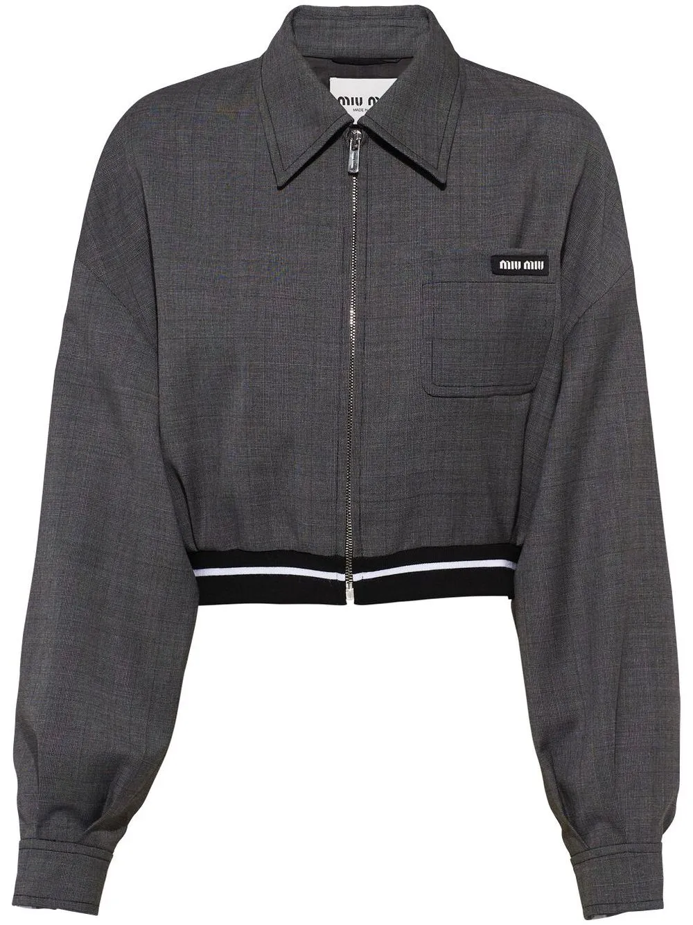 

Miu Miu Glen plaid cropped jacket - Grey