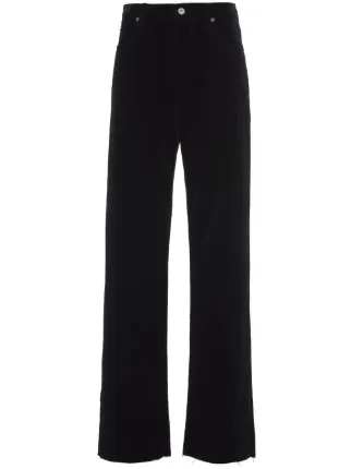 Miu Miu ウォッシュド ベルベットパンツ | ブラック | FARFETCH JP