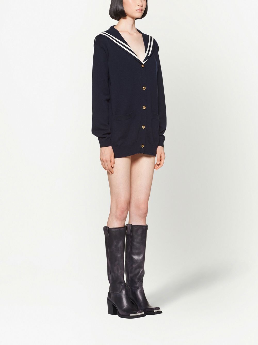 Miu Miu sailor-collar cashmere-knit Cardigan - Farfetch