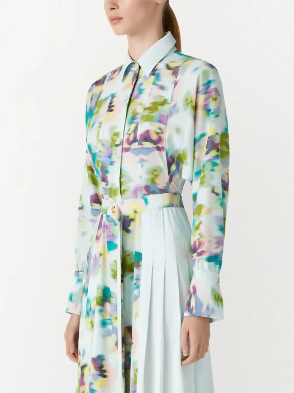 St. John Abstract floral-print Shirt Dress | Blue | FARFETCH St. John Abstract floral-print Shirt Dress | Blue | FARFETCH