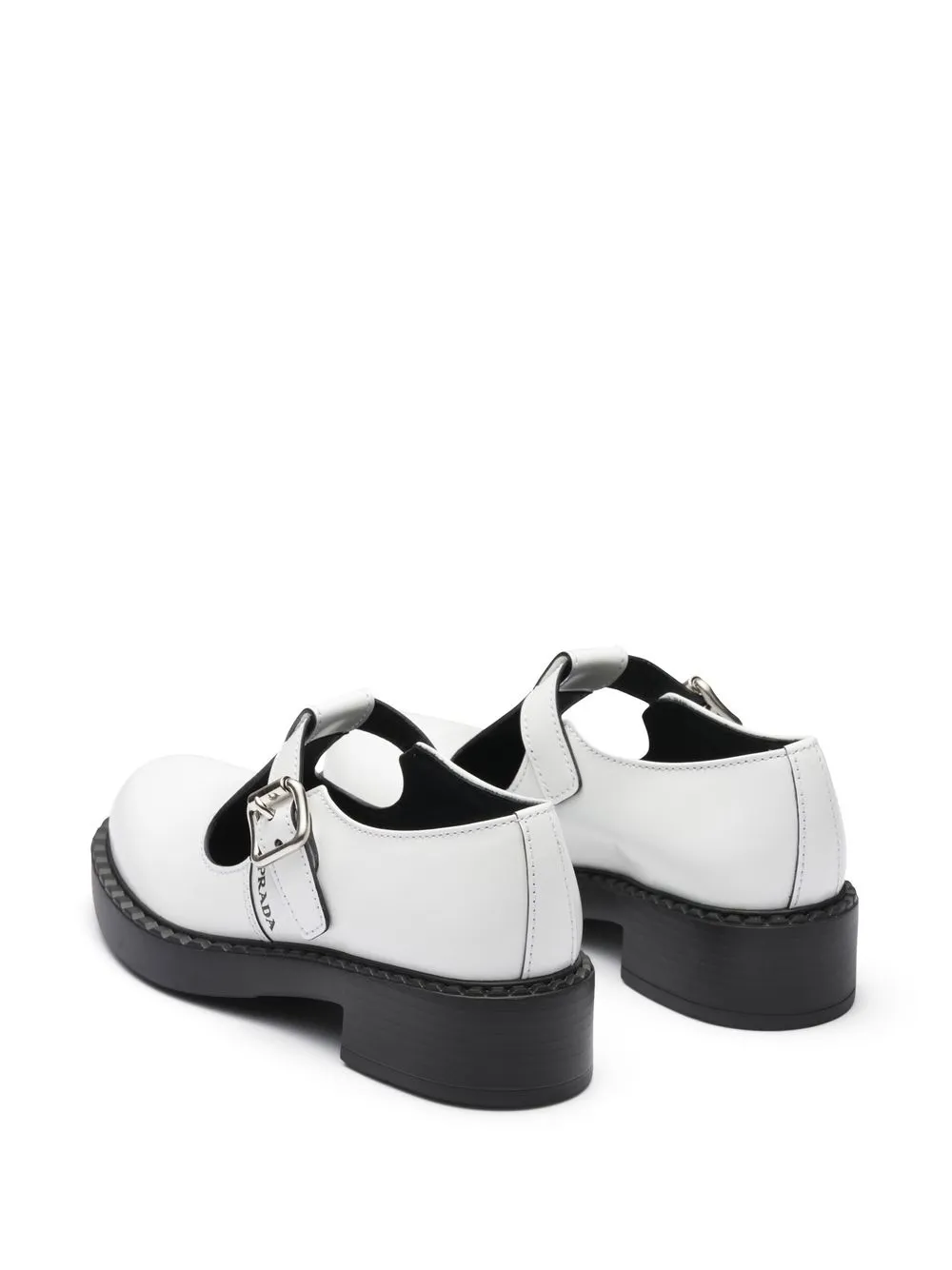 Prada BrushedEffect Mary Jane 50mm Tstrap Shoes Farfetch