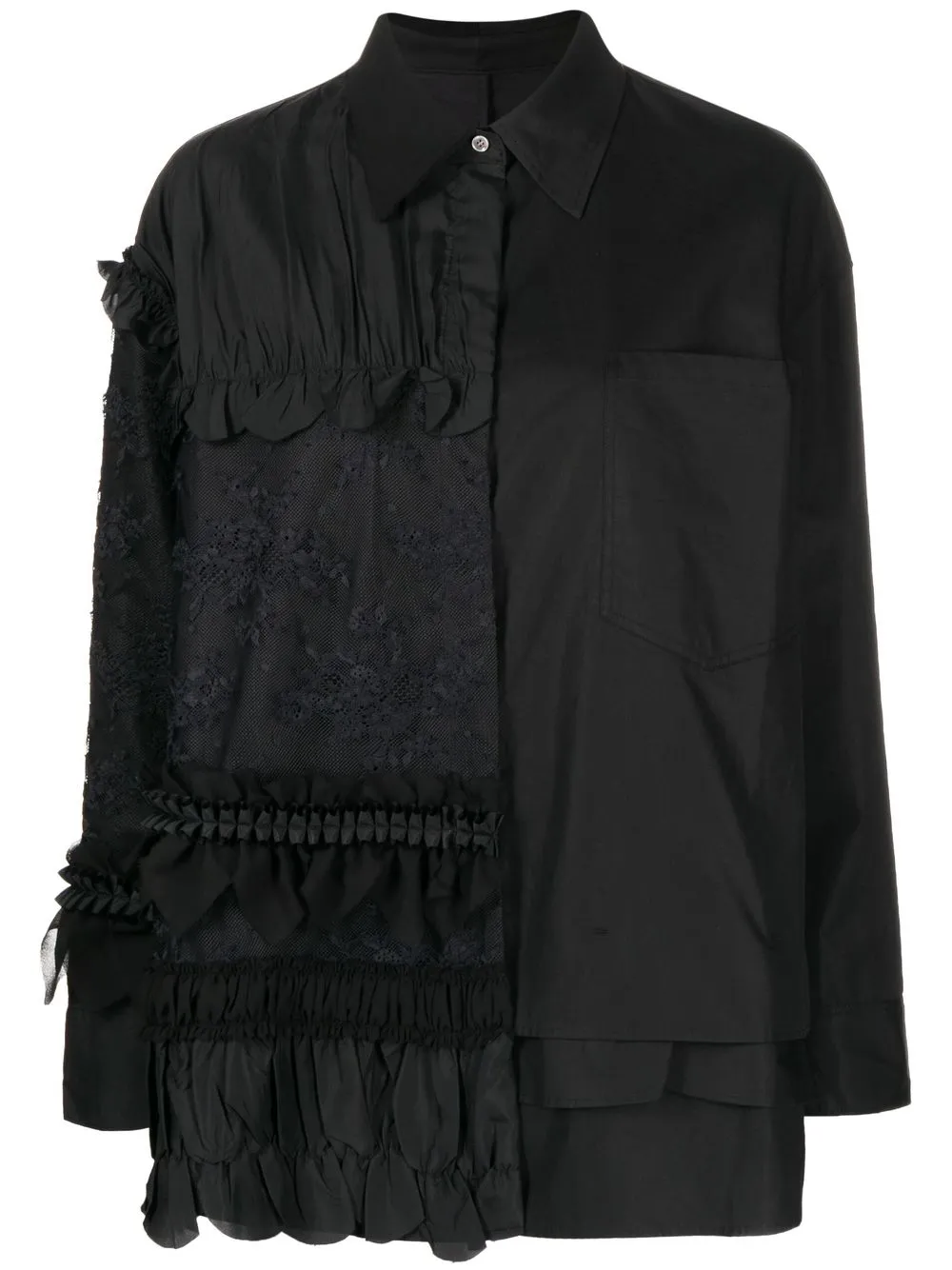 

JNBY patchwork layered shirt jacket - Black