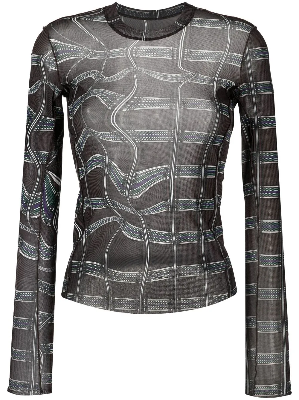 

JNBY abstract-print long-sleeve top - Brown