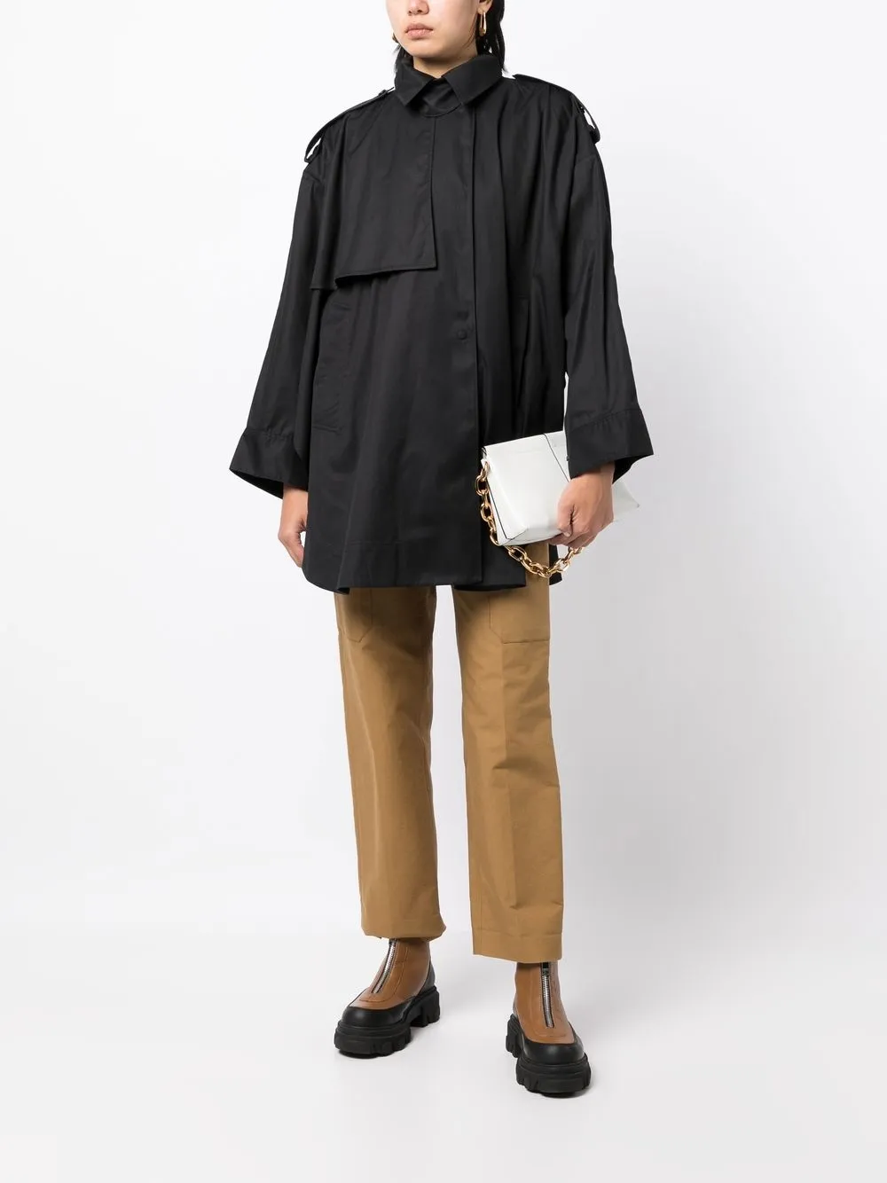 JNBY Parka met vlakken - Bruin
