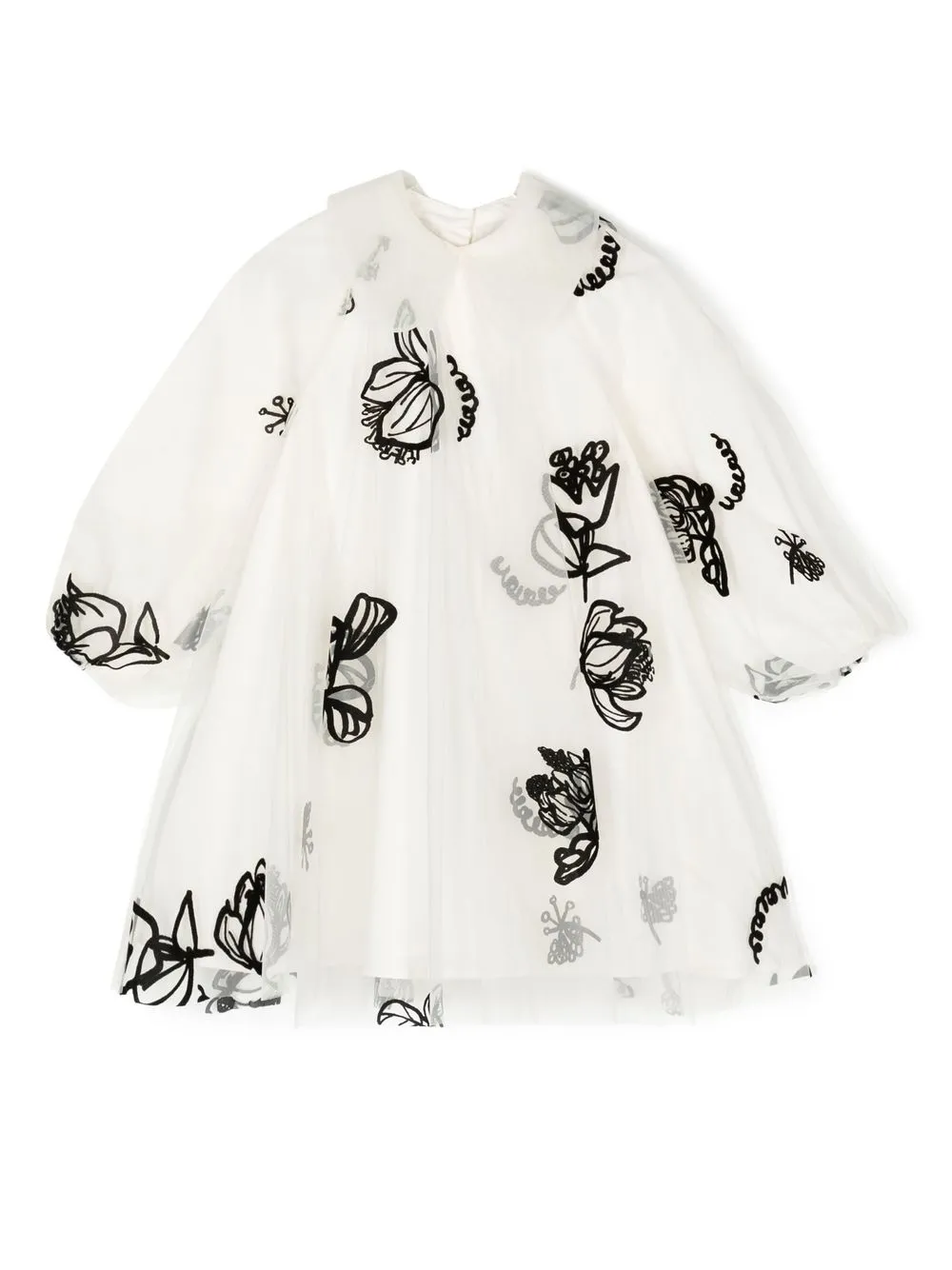 Jnby By Jnby Kids' Printed Tulle Dress In White